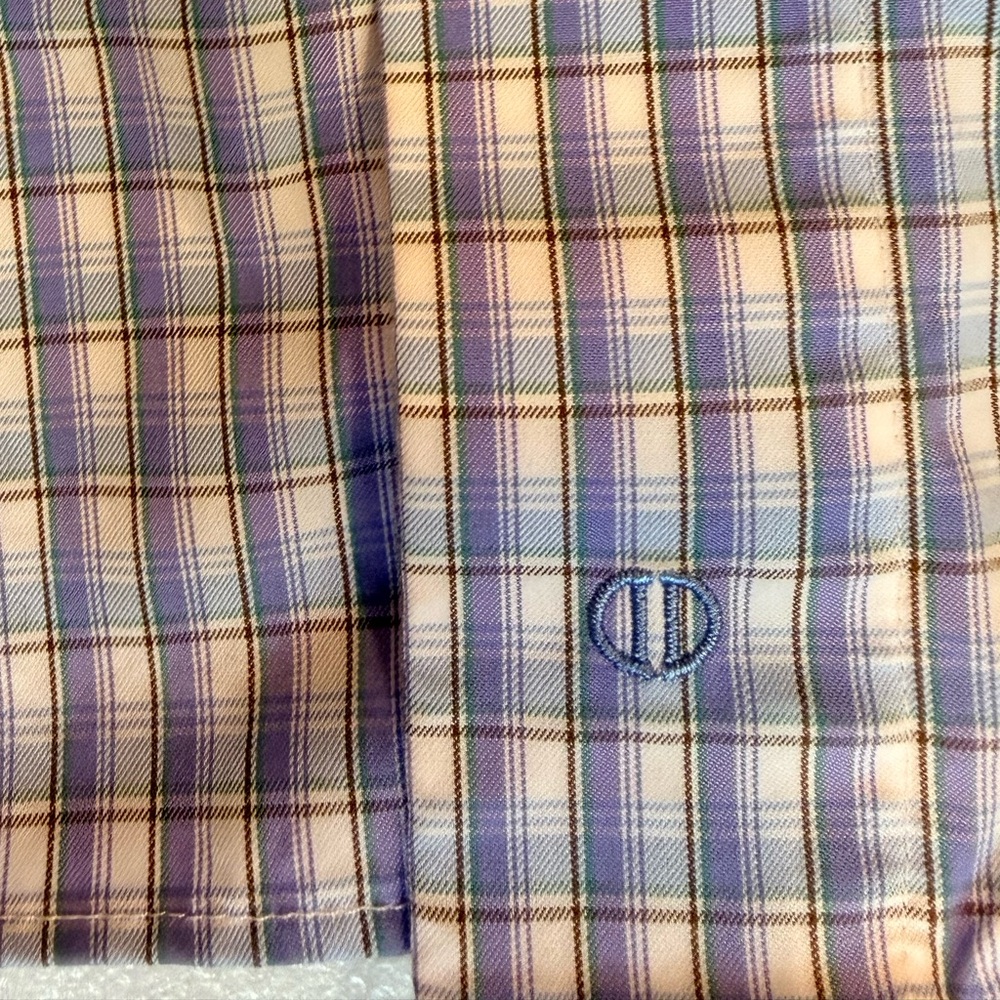 David Donahue Fusion Performance,  L/XL/17, Checkered Button Down Shirt - Picture 7 of 12